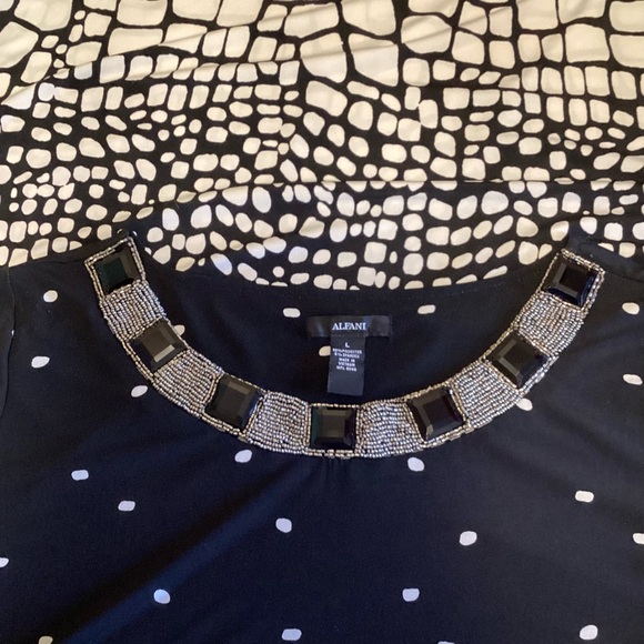 ALFANI Black and white tunic/mini dress size L - Picture 5 of 10